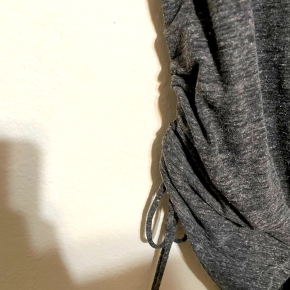 Vici Grey Drawstring Asymmetrical Hem Tunic - Picture 2 of 2